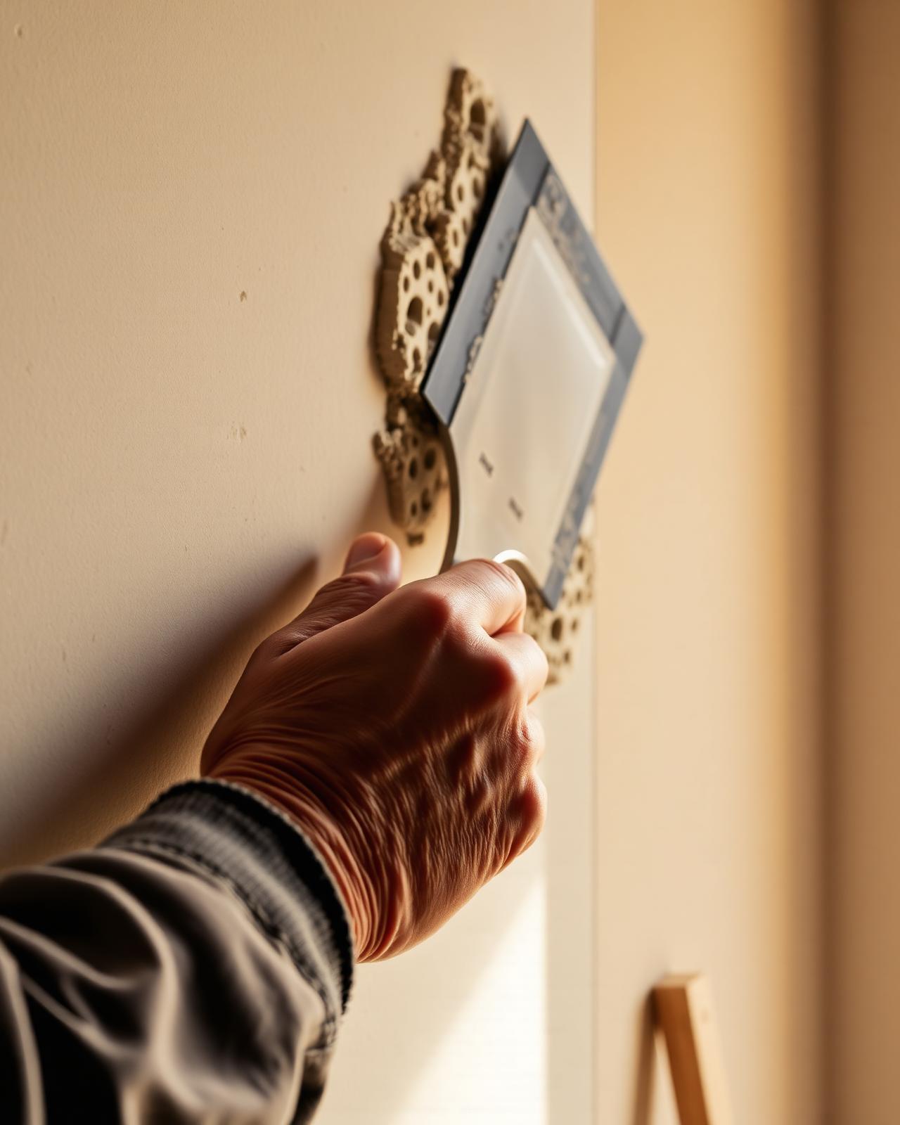 Handwerker beim Verputzen