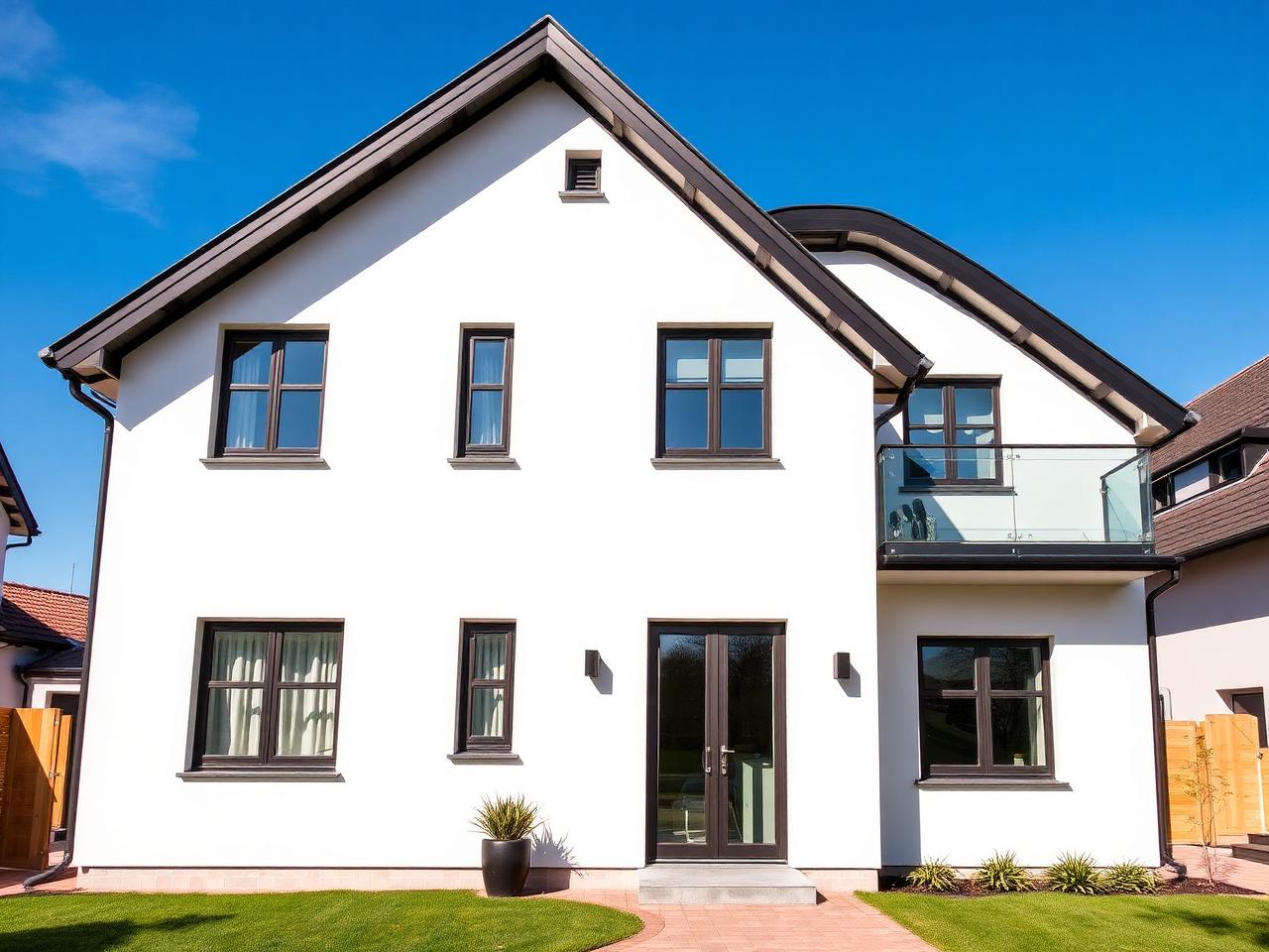 Modernes Wohnhaus mit Wärmedämmverbundsystem